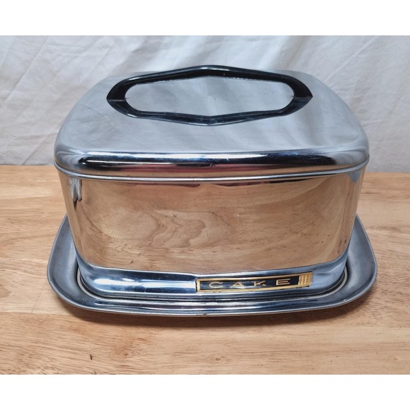 Other - Lincoln Beautyware Cake Carrier Chrome Square Vintage Mid Century Modern READ